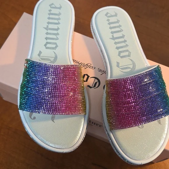 Juicy Couture Glitter Gradient Slides - Picture 1 of 16